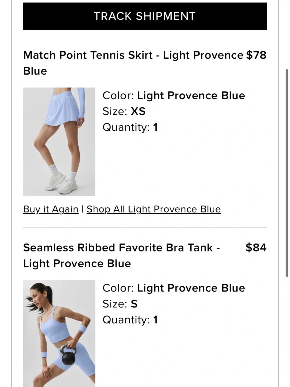 Alo Yoga Province Blue Match Point Skirt NWT Size XS